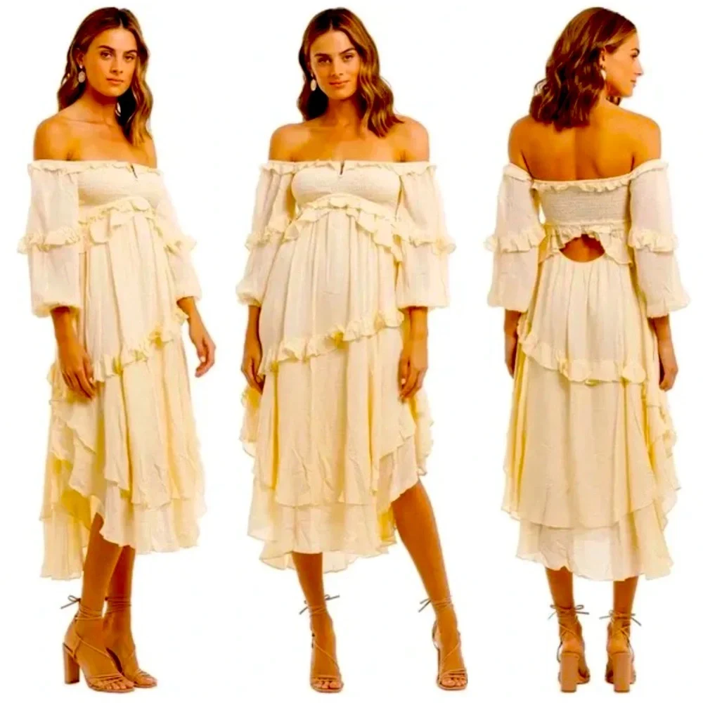 Spell & The Gypsy Collective Clementine Mermaid Dress in Cream S NWT